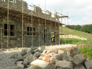 Construction work on the RAW-built Ramsgill house showing the use of the finest quality products.