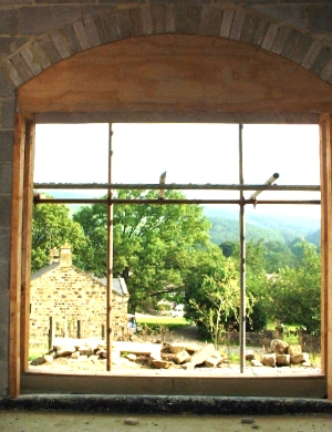 Interior views of construction work on the Ramsgill house