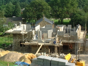 Construction work on the RAW-built Ramsgill house.