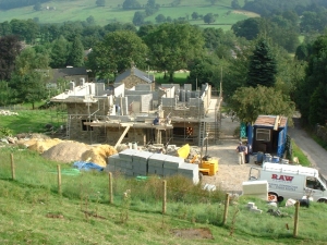 A view of the Ramsgill house under construction