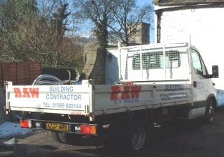 One of our vehicles on site in the village of Wensley, North Yorkshire